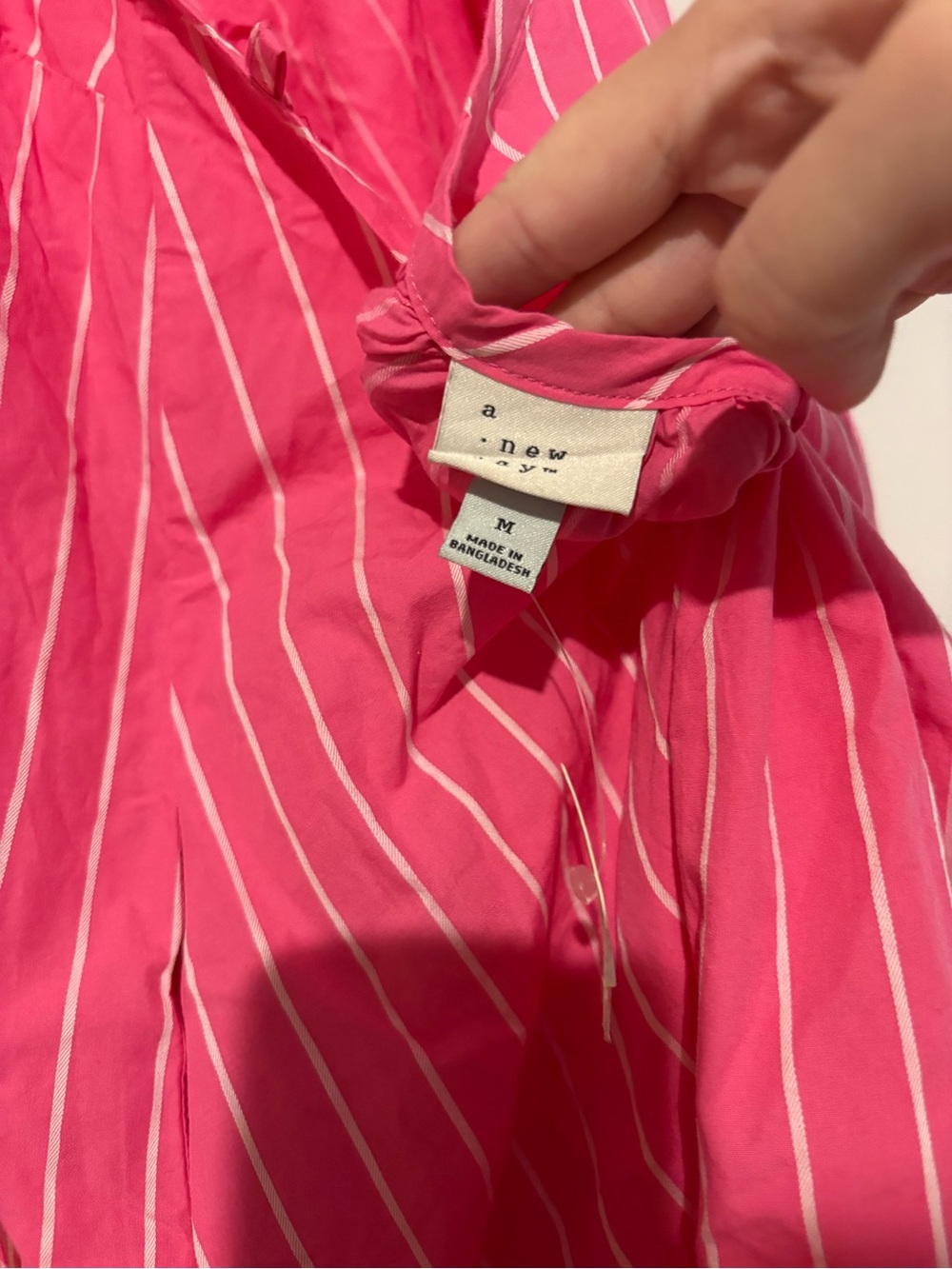 A New Day Sleeveless Shift Mini Dress pin Striped Pink White Size medium - Picture 10 of 10
